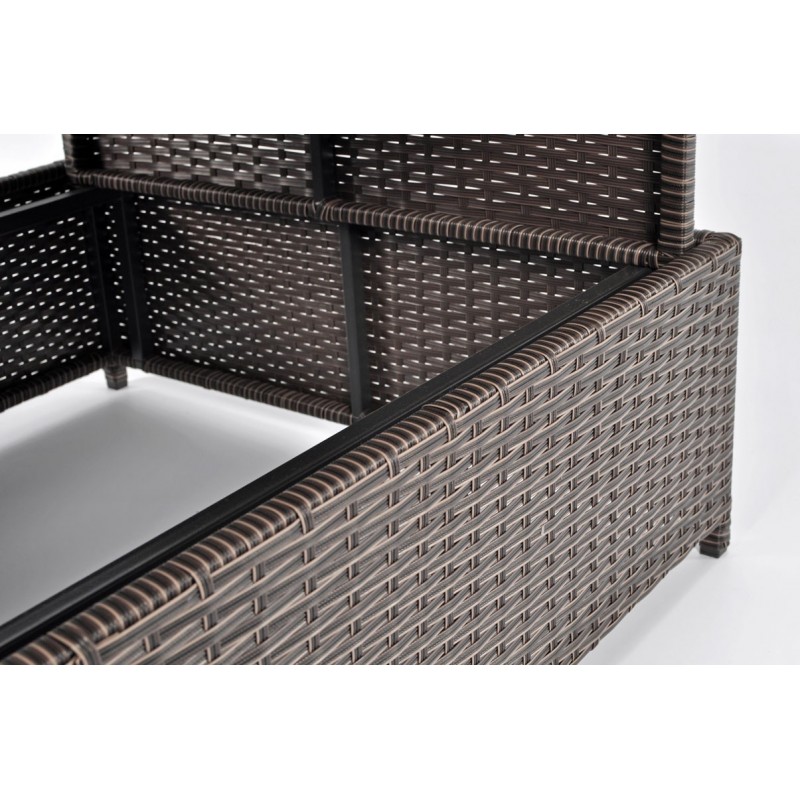 Quadratischer Gartentisch mit Glasplatte klappbar MALAGA Braun 4/9