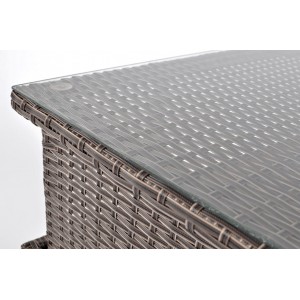 Quadratischer Gartentisch mit Glasplatte klappbar MALAGA Braun 5/9