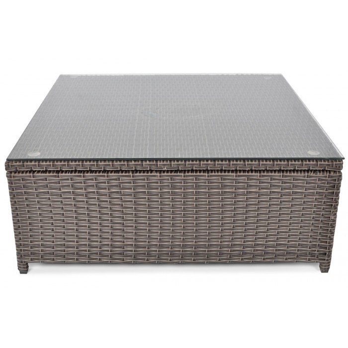 Quadratischer Gartentisch mit Glasplatte klappbar MALAGA Braun
