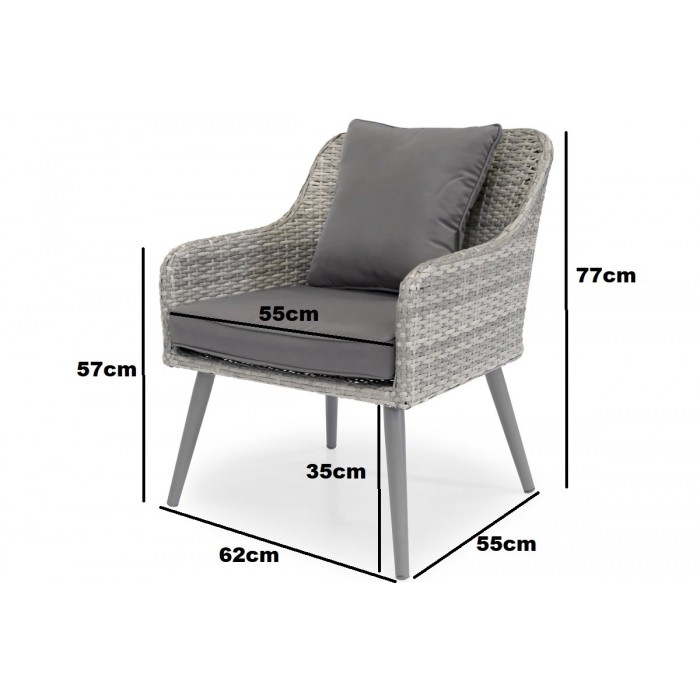 Elegante Gartenmöbel 4er Set Lounge Tisch Couchtisch Sofa Sessel MOKKA Grau