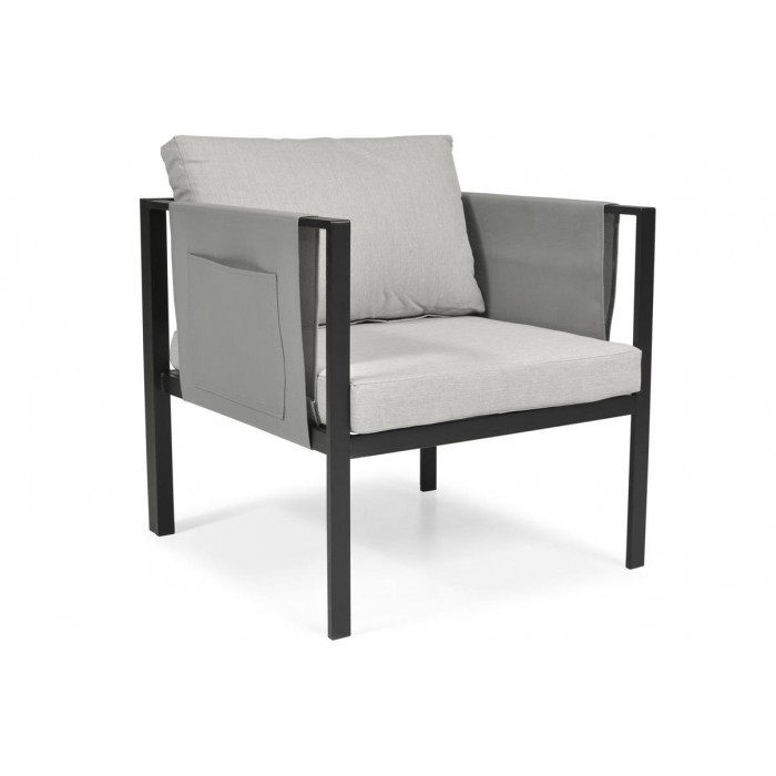 Modernes Gartenmöbel-Set Sofa Couchtisch Sessel-Set IBIZA Grau