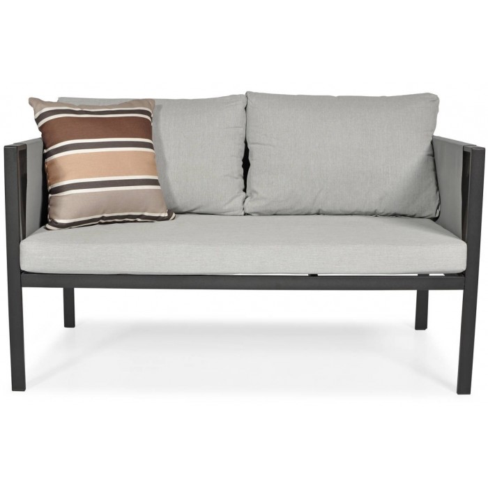 Modernes Gartenmöbel-Set Sofa Couchtisch Sessel-Set IBIZA Grau