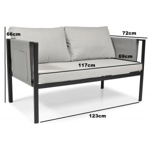 Modernes Gartenmöbel-Set Sofa Couchtisch Sessel-Set IBIZA Grau 11/9