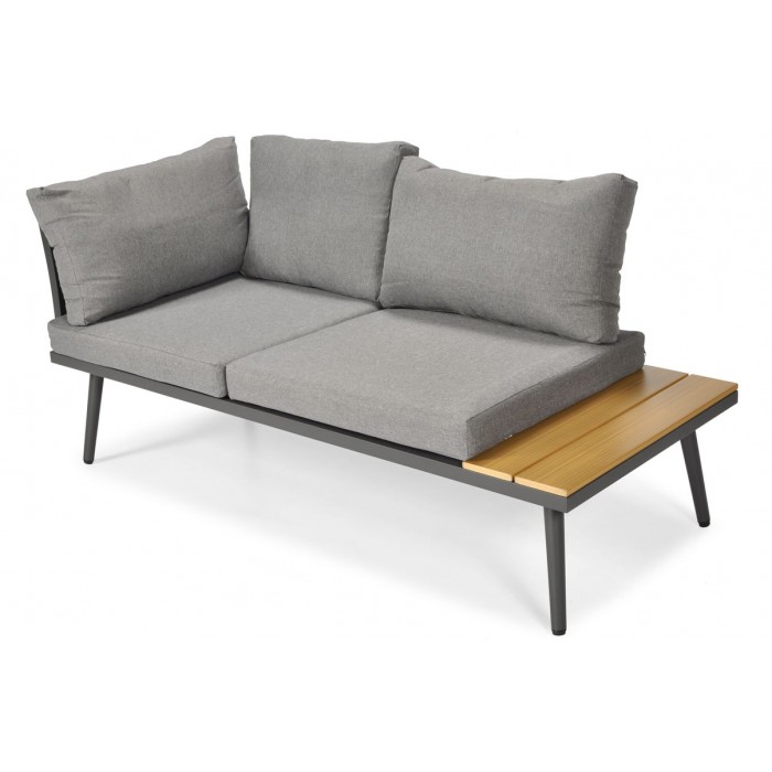 Graues NEVADA Garten Ecksofa universal modular mit Tisch