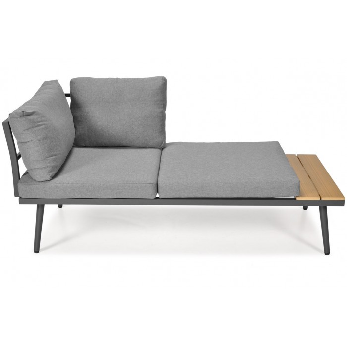 Graues NEVADA Garten Ecksofa universal modular mit Tisch