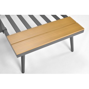 Graues NEVADA Garten Ecksofa universal modular mit Tisch 10/9