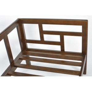 Graphitfarbenes Gartensofa EDEN 2 auf einem Holzgestell. 7/9