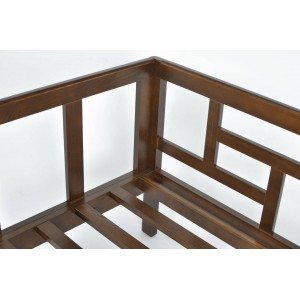 Graphitfarbenes Gartensofa EDEN 2 auf einem Holzgestell. 8/9