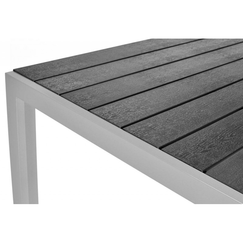 Großer Aluminium-Gartentisch MODENA 180 schwarze Platte 3/9