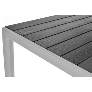 Großer Aluminium-Gartentisch MODENA 180 schwarze Platte 3/9