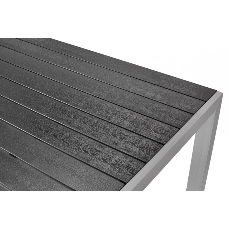 Großer Aluminium-Gartentisch MODENA 180 schwarze Platte 4/9