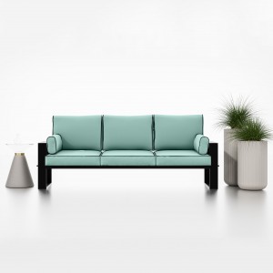 Großes Gartensofa auf Metallgestell GARTEN türkis 2/9