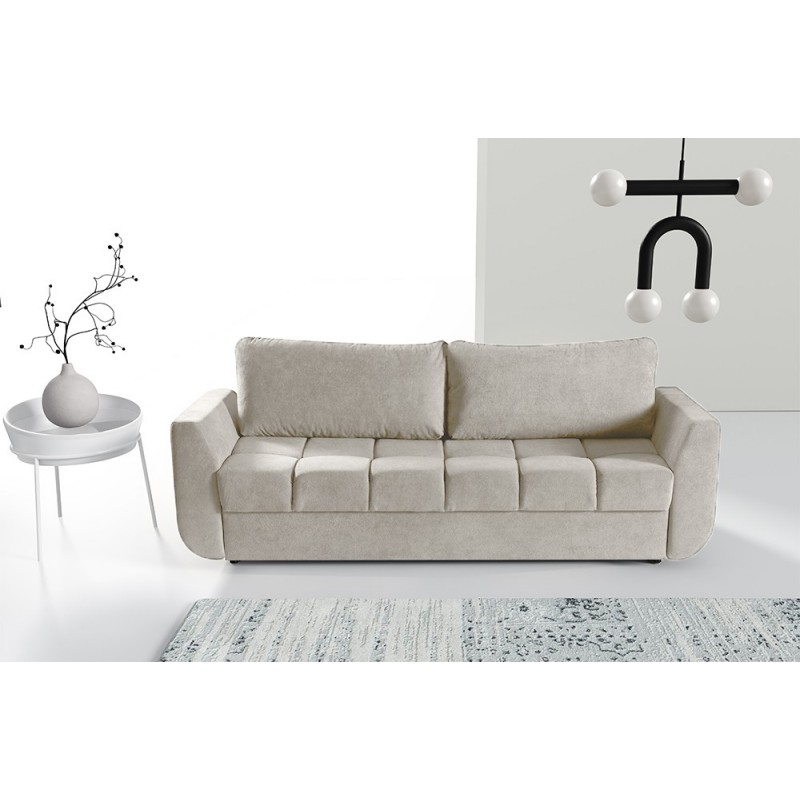 Modernes DELTA Sofa Funktionssofa mit Staukasten und Schlaffunktion Ecru 2/9