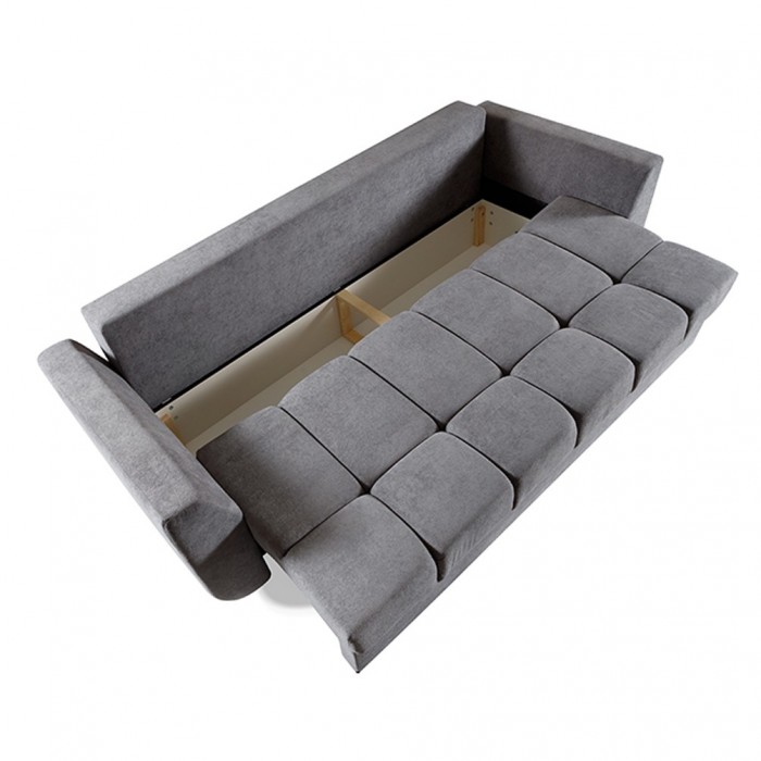 Modernes DELTA Sofa Funktionssofa mit Staukasten und Schlaffunktion Ecru