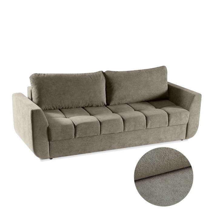 Modernes DELTA Schlafsofa mit Staukasten und Schlaffunktion Beige