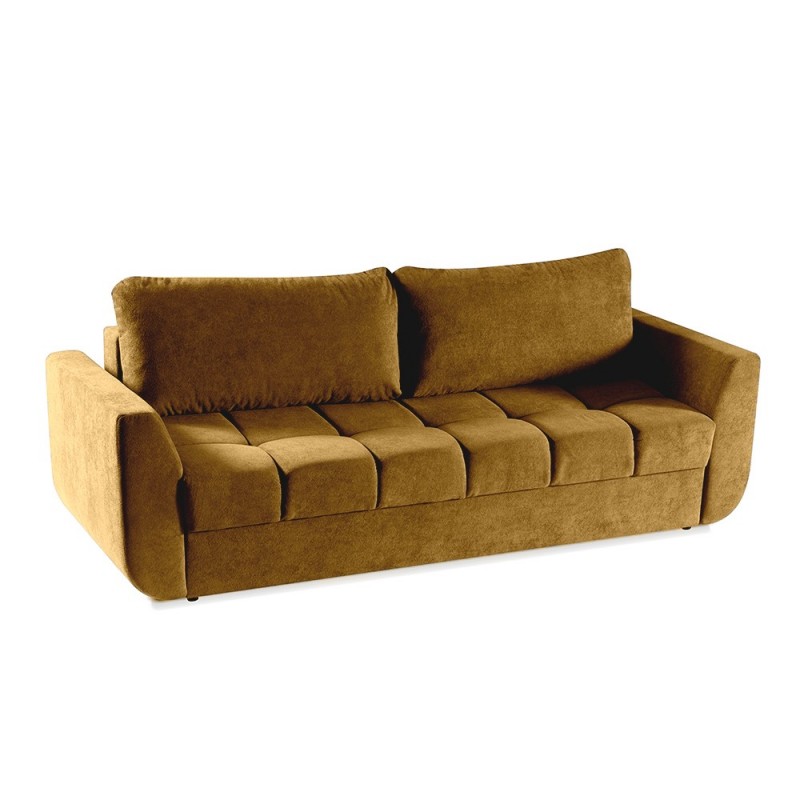 Bequemes DELTA-Schlafsofa mit Staukasten und Schlaffunktion Gelb 1/9