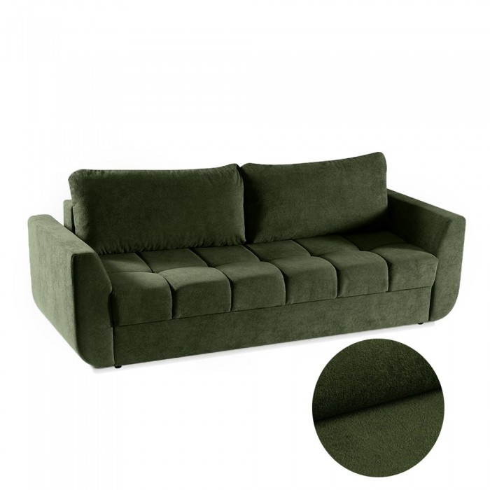 Elegantes DELTA Schlafsofa mit Staukasten und Schlaffunktion Grün