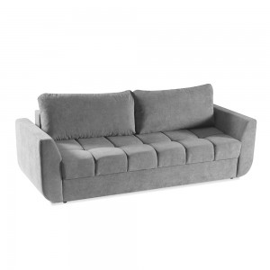 Bequemes DELTA Schlafsofa mit Staukasten und Schlaffunktion Hellgrau 1/9
