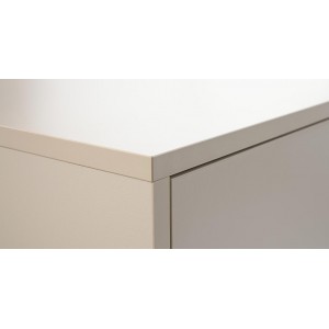 Beigefarbener RTV-Schrank mit Schublade GENUA auf schwarzem Rahmen 3/9