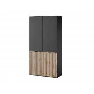 SANDBOX SENTINO Drehschrank 100cm elegant Schwarz + Eiche Wotan 1/9