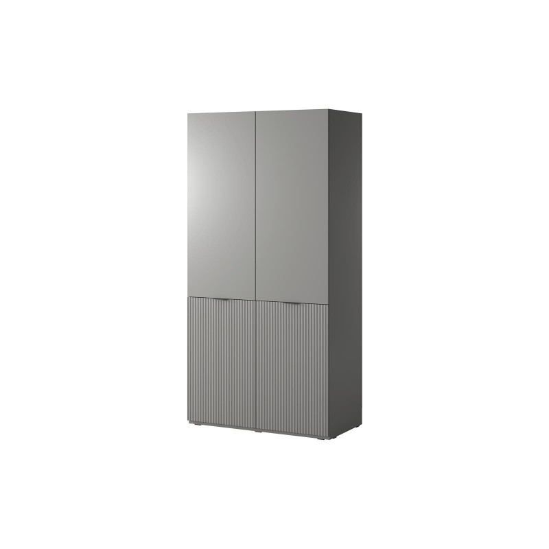 Grauer SANDBOX NOVA Drehbarer geriffelter Kleiderschrank mit 100cm Stange
