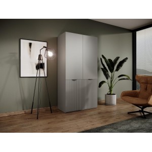 Grauer SANDBOX NOVA Drehbarer geriffelter Kleiderschrank mit 100cm Stange 2/9