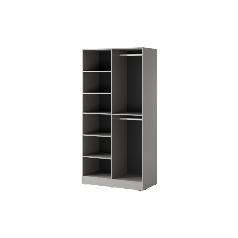 Grauer SANDBOX NOVA Drehbarer geriffelter Kleiderschrank mit 100cm Stange 3/9