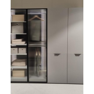 Grauer SANDBOX NOVA Drehbarer geriffelter Kleiderschrank mit 100cm Stange 7/9