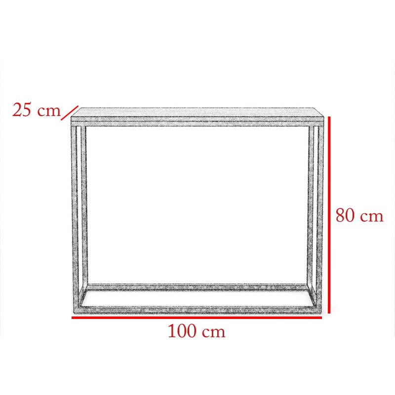 Konsole für Flur elegante Schminktisch WELL 100cm Wotan mit Schwarzbeinen 2/9