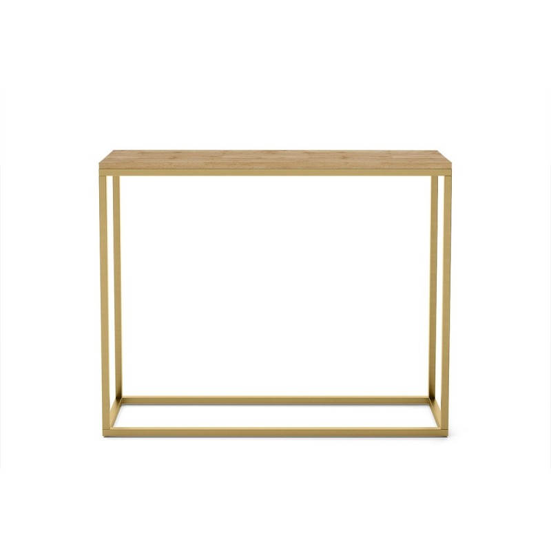 Konsole für Flur elegante Schminktisch WELL 100cm Gold mit Wotanbeinen 1/9