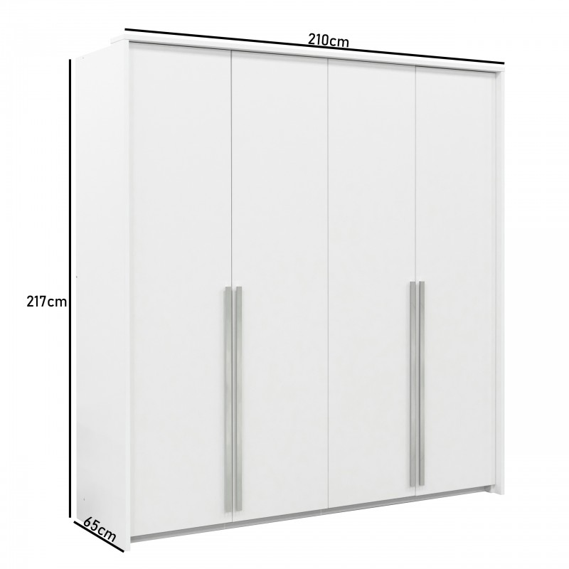 Beigefarbener kippbarer Schlafzimmerschrank GENUA 210 mit schwarzen Griffen 4/9
