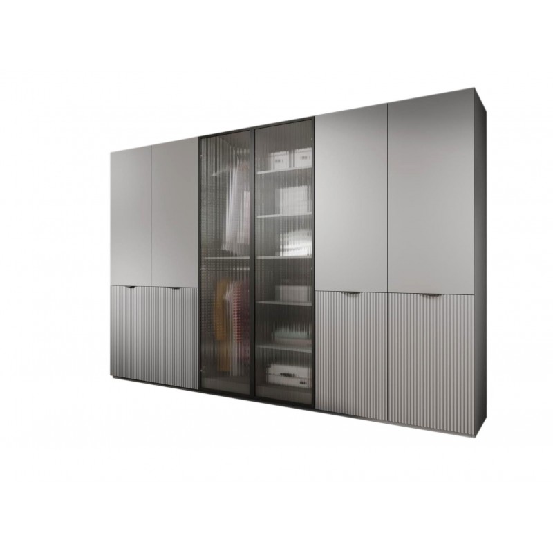 Satz von 3 modularen Schränken SANDBOX 2X NOVA Grau + FLUTES