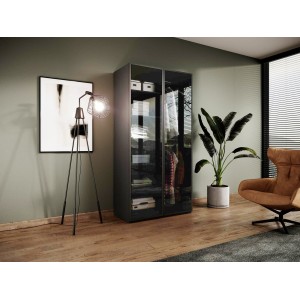 Satz von 3 modularen Schränken SANDBOX 2X ANTISOL + NOVA schwarz mit LED-Beleuchtung 2/9