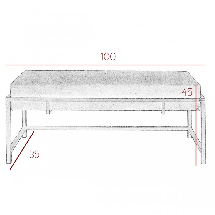 Loft-Sitzbank LAMO 100 dunkelgrau - Chromgestell