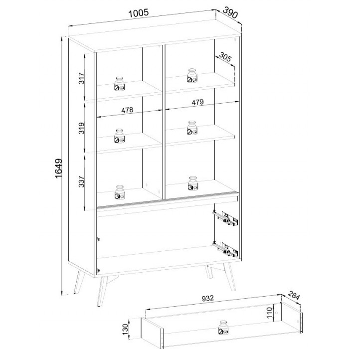 Verglaste Vitrine für moderne Innenräume SWIFT