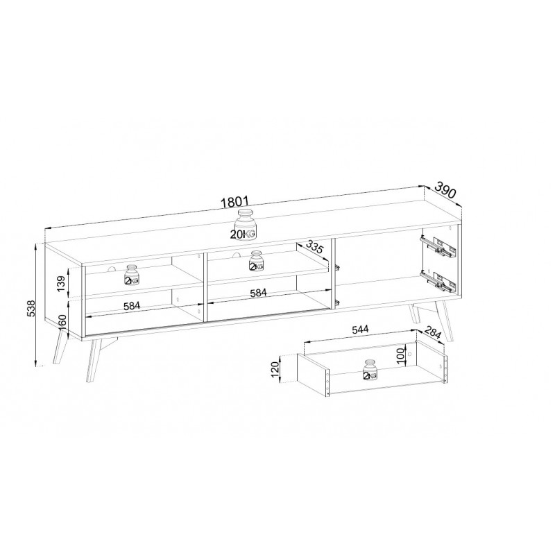 Stilvoller RTV-Schrank für moderne Innenräume SWIFT 3/9