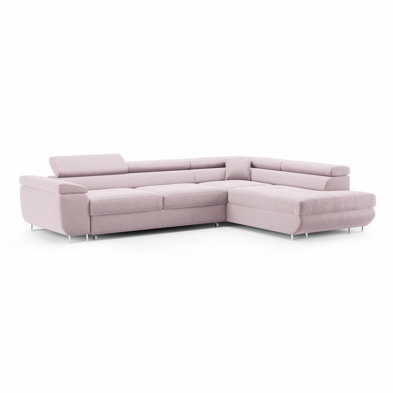 Gepolstertes Ecksofa mit verstellbaren Kopfstützen VERTIGO rosa 1/9