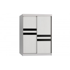 Kleiderschrank Schwebetürenschrank, 2-türig, mit 5 Regalen und Kleiderstange -ARITUS Weiß 1/9