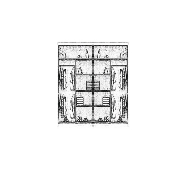 Kleiderschrank mit Schiebetüren, elegant mit Spiegel, modernes Design, für Schlafzimmer oder Flur – TUMI 200 Eiche Wotan