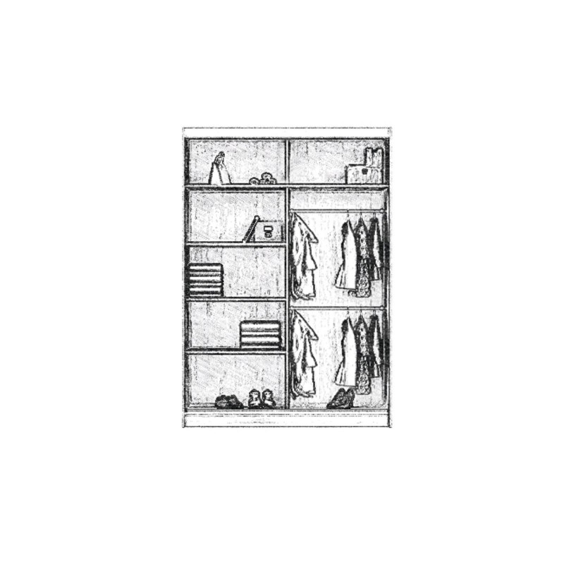 Kleiderschrank mit Schiebetüren, elegant mit Spiegel, modernes Design, für Schlafzimmer oder Flur – TUMI 180 Grau 4/9