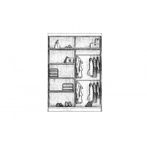 Kleiderschrank mit Schiebetüren, elegant mit Spiegel, modernes Design, für Schlafzimmer oder Flur – TUMI 180 Grau 4/9