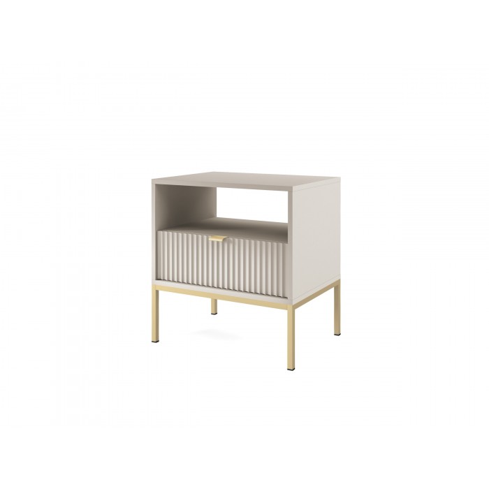 Beige Nachttisch Loft Nachttisch Nova Gold Metallgestell