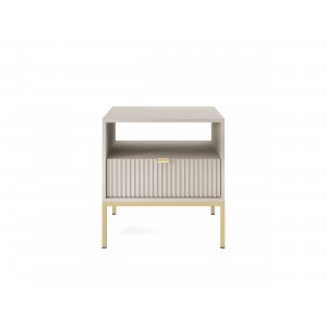 Beige Nachttisch Loft Nachttisch Nova Gold Metallgestell 2/9