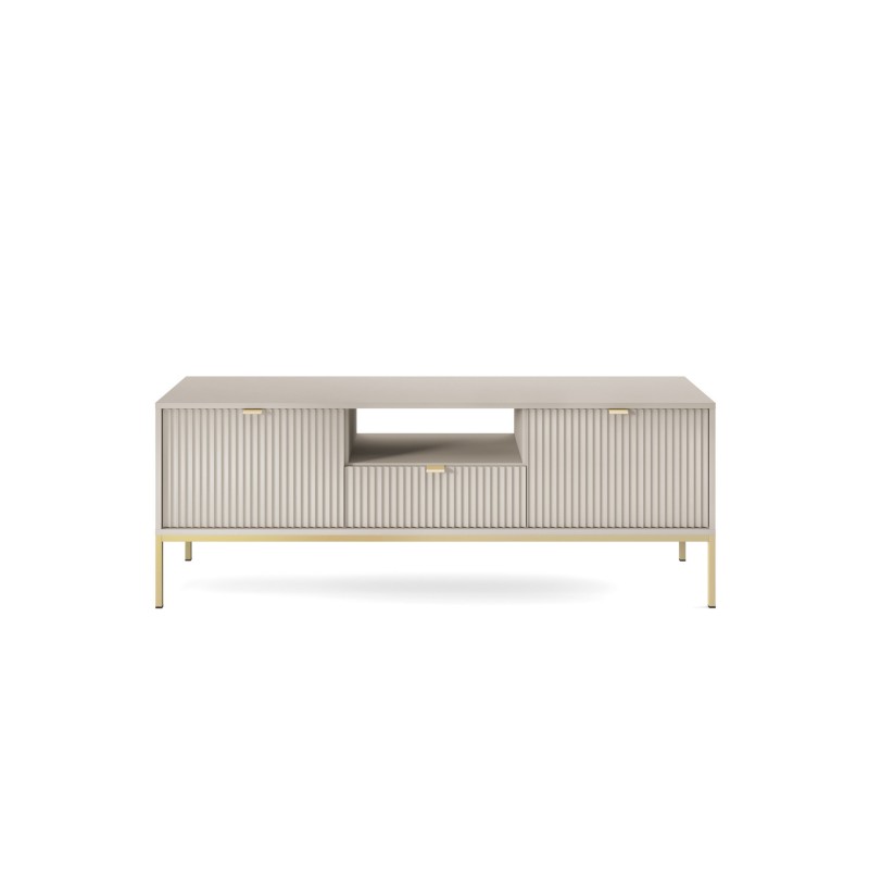 Beige Loft RTV Schrank für TV Nova Gold Metallrahmen 2/9