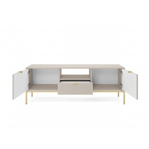 Beige Loft RTV Schrank für TV Nova Gold Metallrahmen 3/9