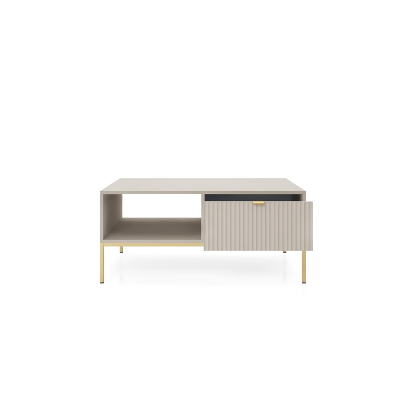 Kaschmir Loft Couchtisch für Wohnzimmer Nova Gold Metallrahmen 3/9