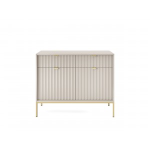 Beige Kommode mit Schubladen Nova Gold Metallrahmen 2/9