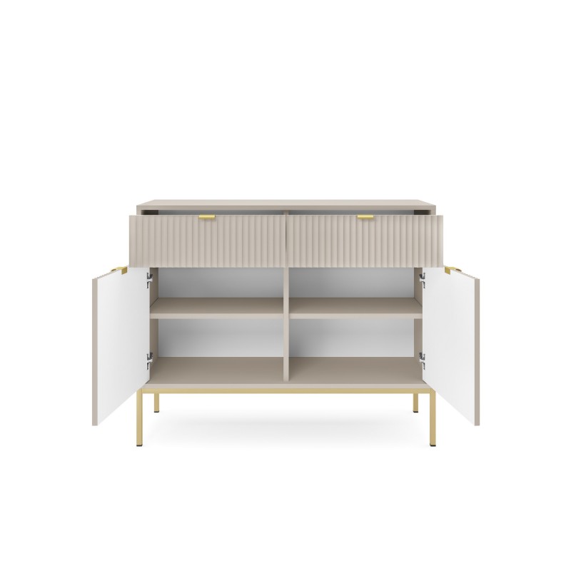 Beige Kommode mit Schubladen Nova Gold Metallrahmen 3/9