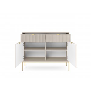 Beige Kommode mit Schubladen Nova Gold Metallrahmen 3/9