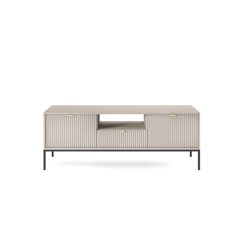 Beige Loft RTV Schrank für TV Nova Schwarzer Metallrahmen 2/9